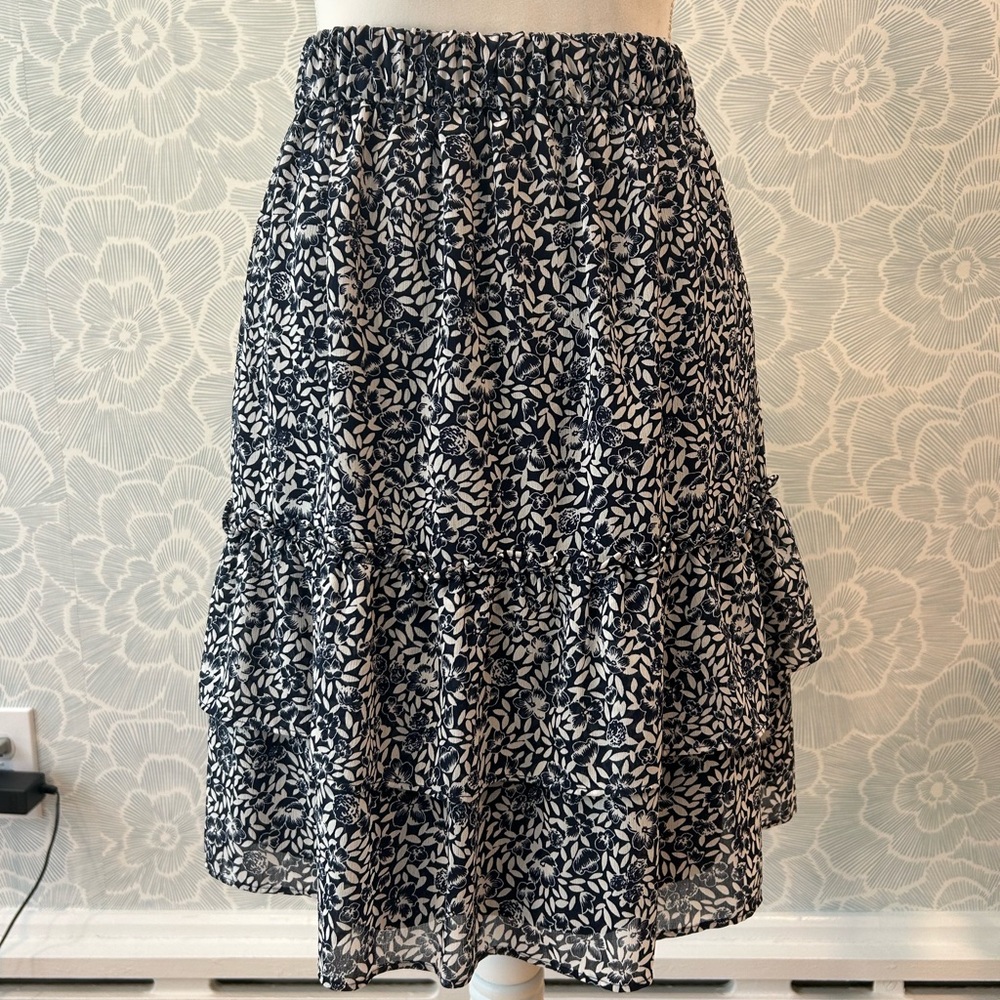 JCrew Factory Floral Tiered Skirt - Sz L